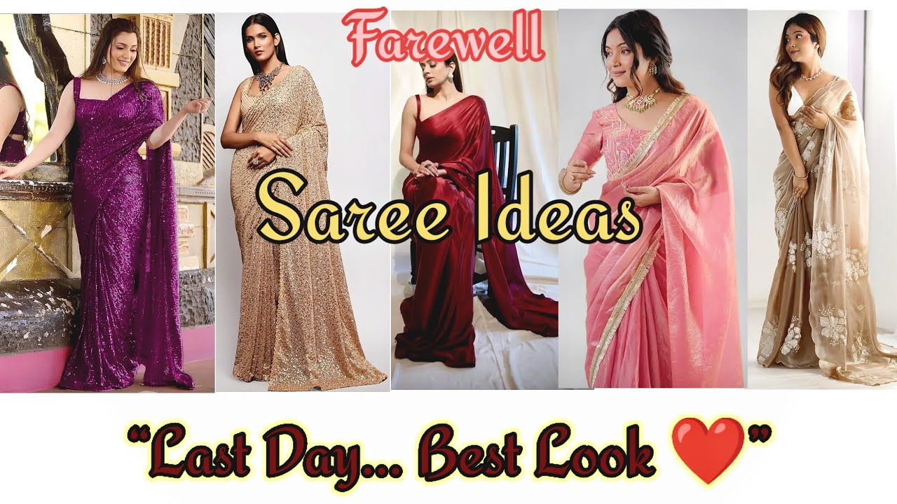 Farewell Saree Look 2026 💖 | Stunning Saree Styling Ideas for School/College Farewell #farewell