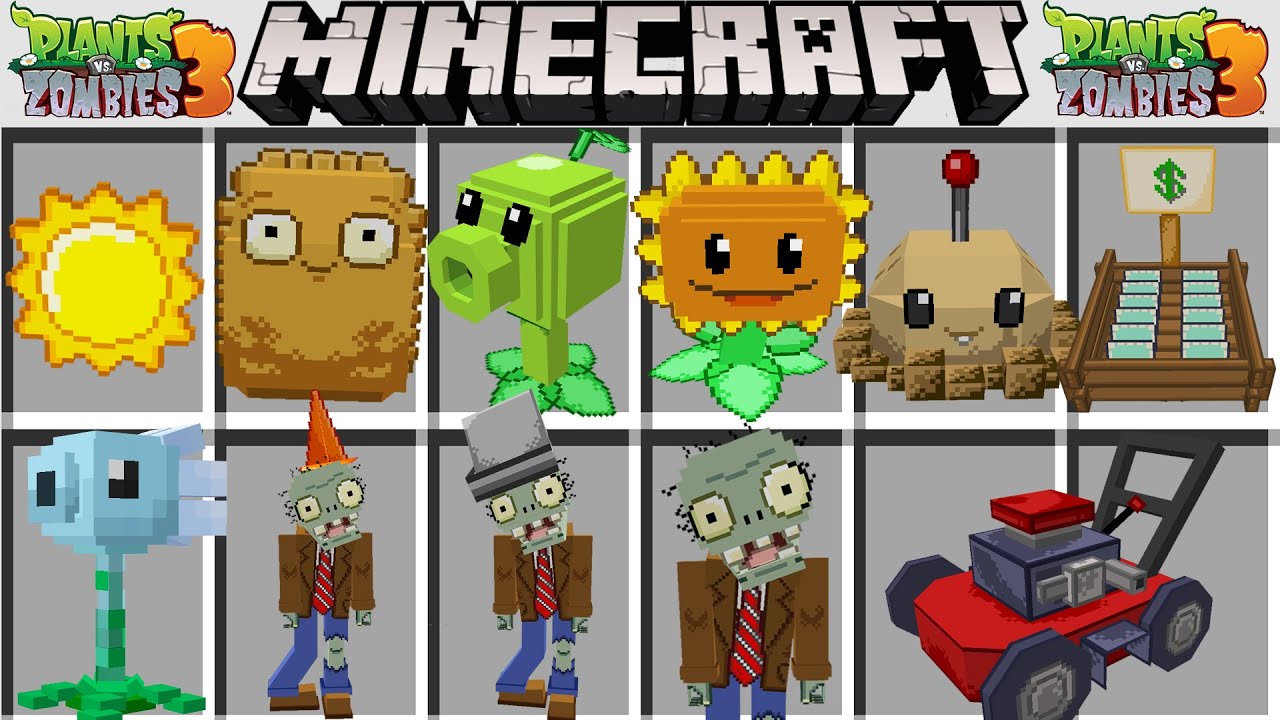 МОД НА ЗОМБИ ПРОТИВ РАСТЕНИЯ МАЙНКРАФТ ! PLANTS VS ZOMBIES ADDON MOD in Minecraft PE