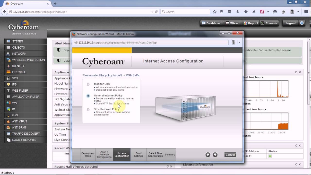 How to setup cyberoam UTM Device after Unboxing
