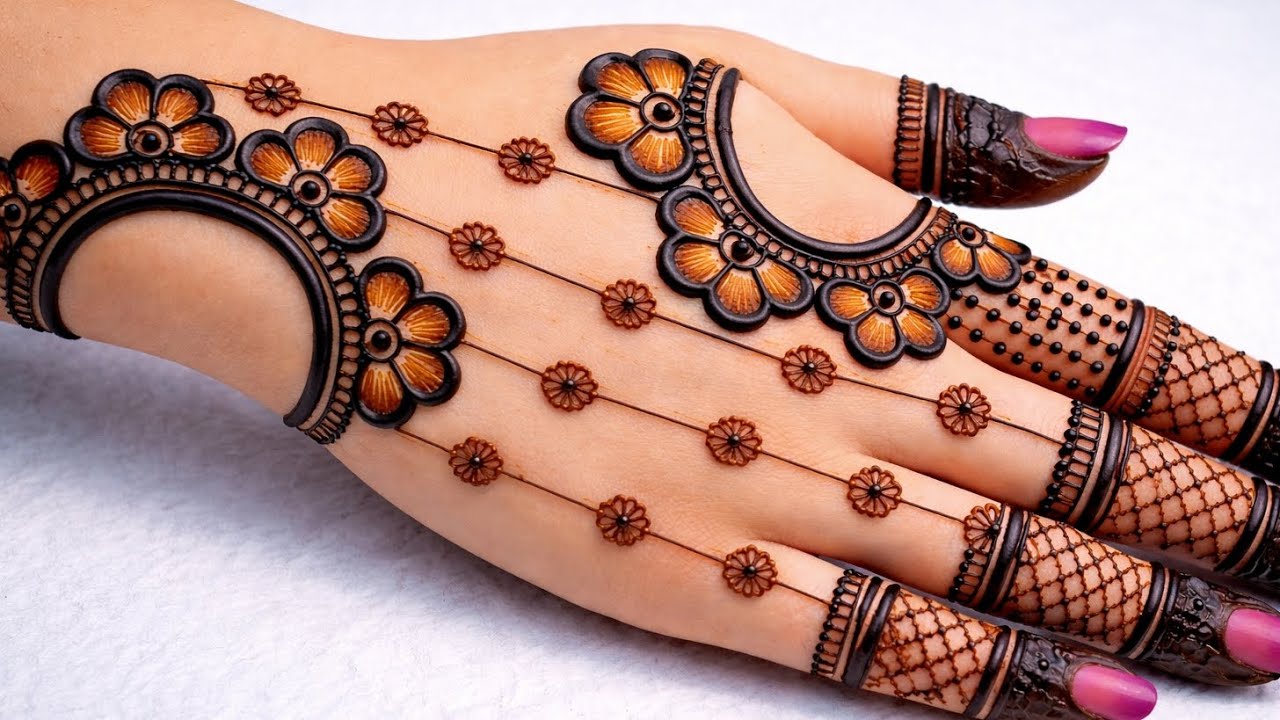 Very simple unique style mehndi design for back hand|new easy mehndi design 2026 | mehandi designs