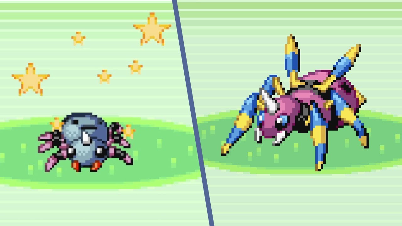 2 x Shiny Spinarak в зоне сафари Emerald + Эволюция в Ariados