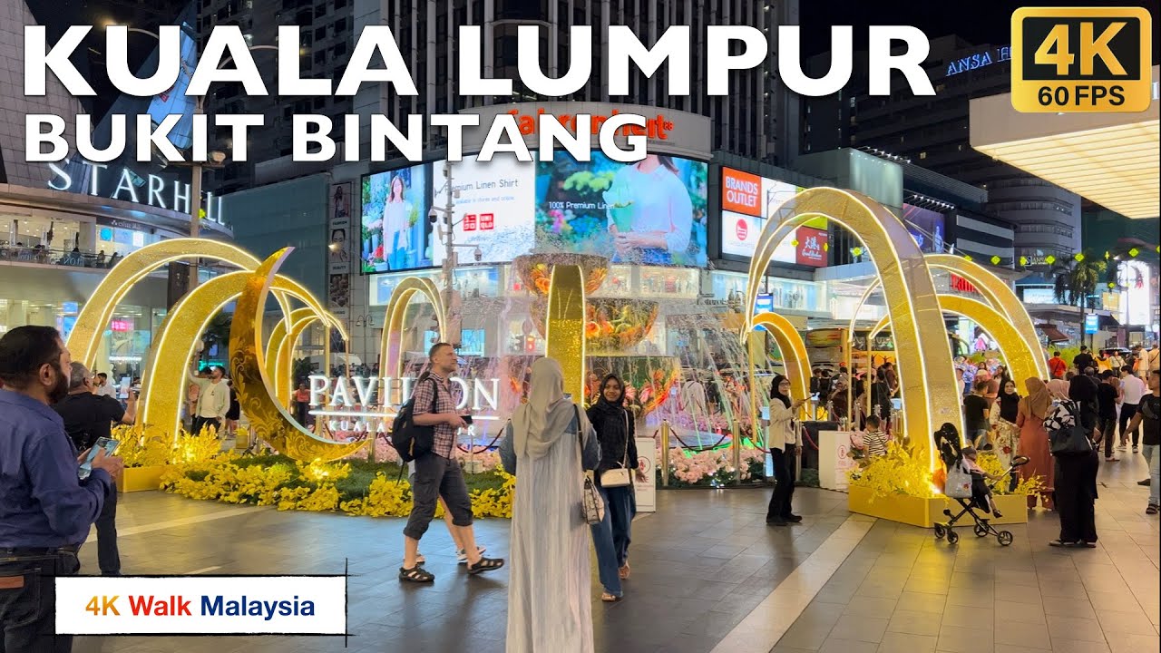 [4K 60fps HDR] KUALA LUMPUR | Bukit Bintang streets night walk | April 2025 - Malaysia Walking Tour