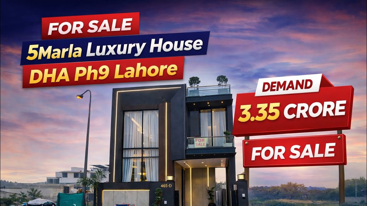 3.50 Crore 5 Marla Modern House For Sale | DHA Phase 9 Lahore | First Time With Double Height Lobby