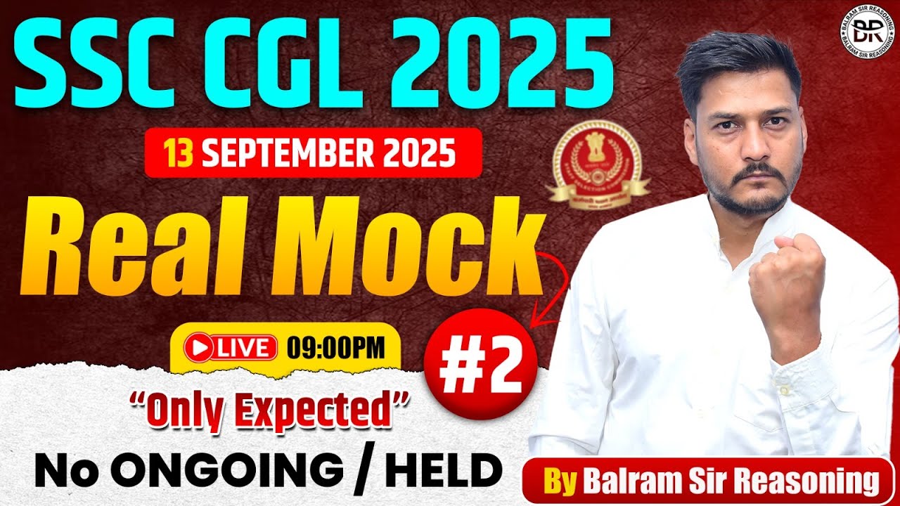 Real Mock 02 | SSC CGL 2025 | 13 SEP 2025 Live Class | NEW PATTERN BASED