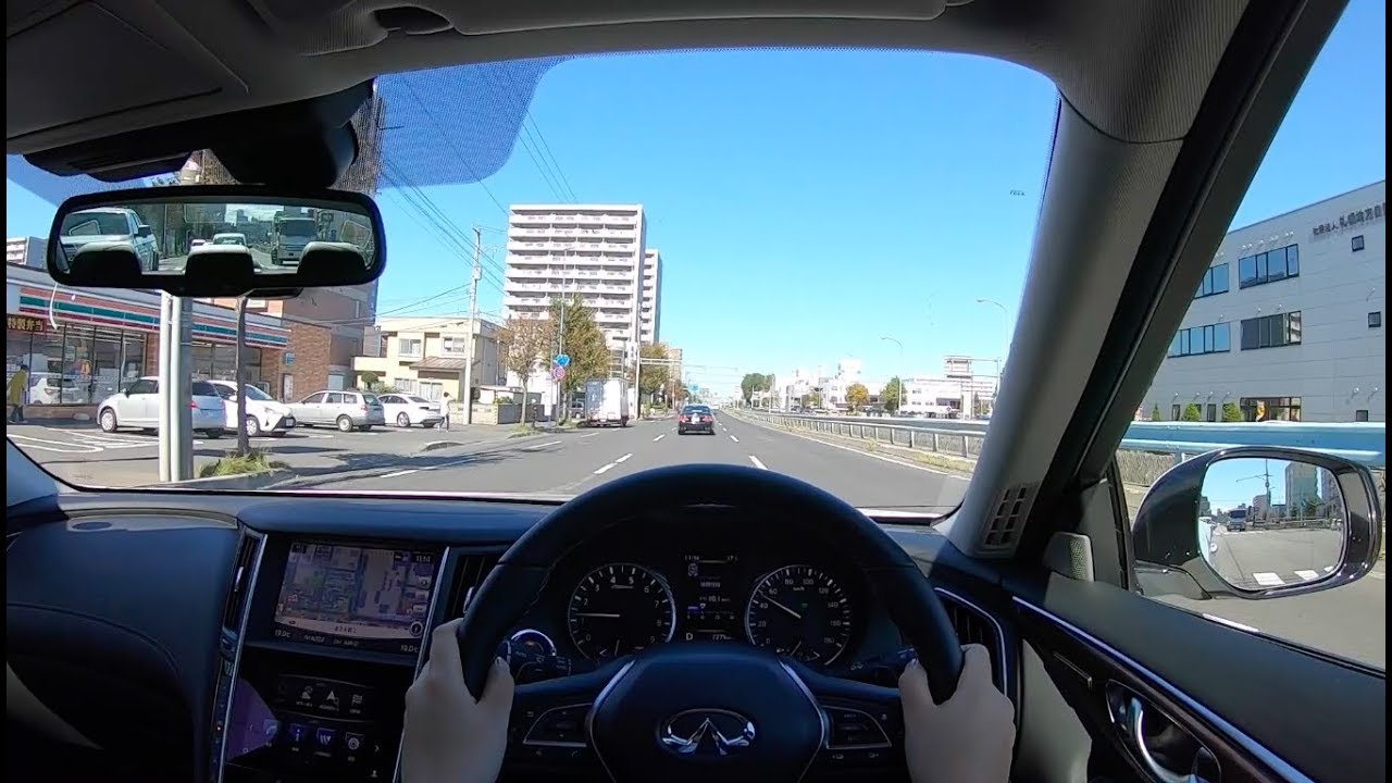 【Test Drive】2018-2019 NISSAN SKYLINE (INFINITI Q50) 3.5L V6 HYBRID 4WD - POV City Drive