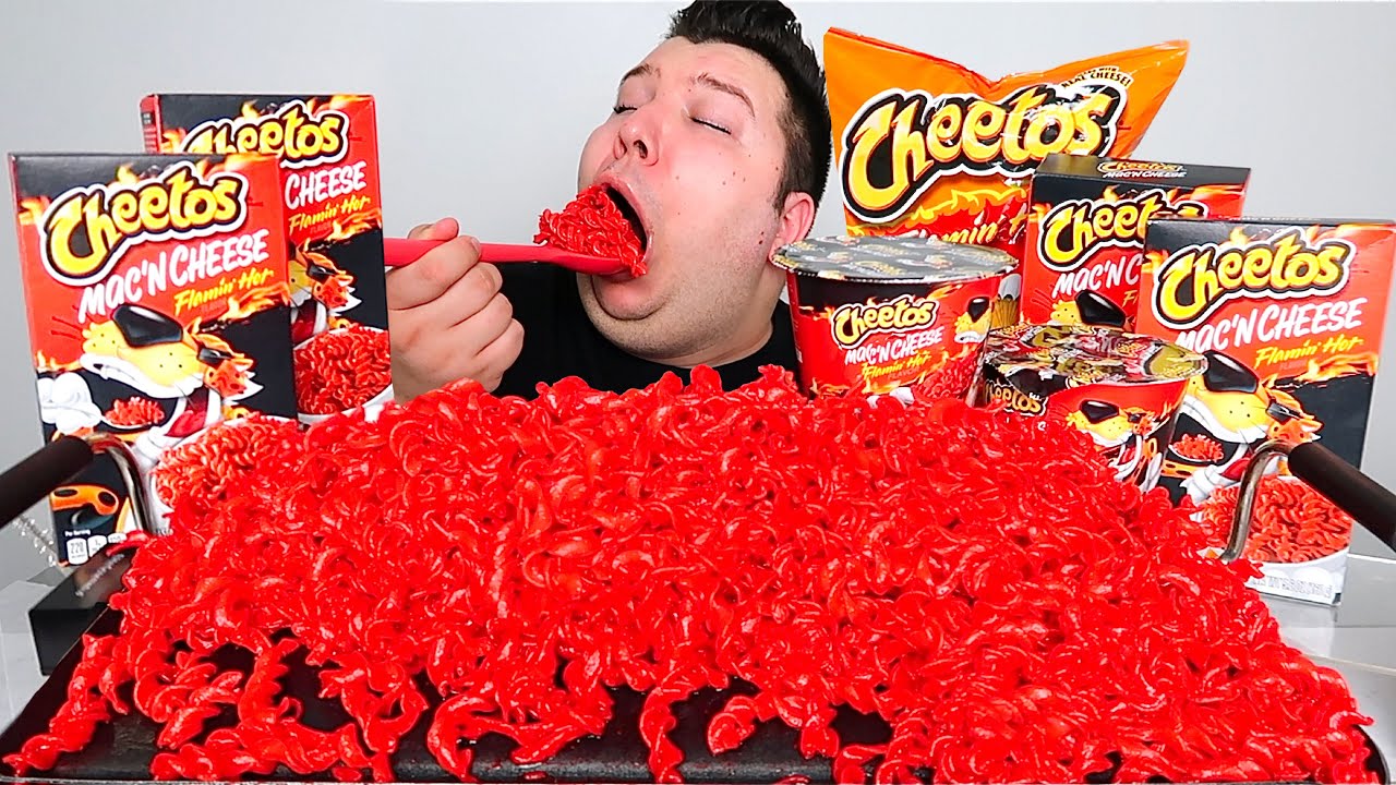 FLAMIN' HOT CHEETOS MAC 'N' CHEESE • Mukbang & Recipe