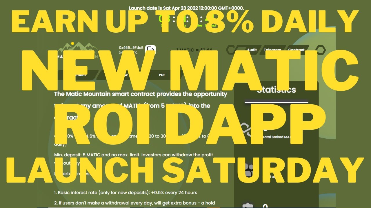 MATIC MOUNTAIN POLYGON ROI DAPP EARN 7 -  8% DAILY 3 UNLOCKED AND 3 LOCKED PLANS