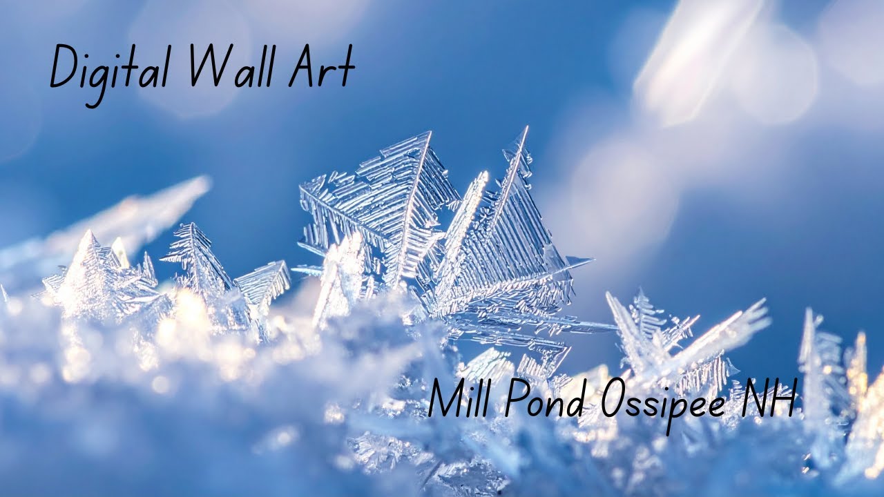 Ice on Mill Pond | 60 Minutes of Digital Wall Art Winter in Ossipee, NH