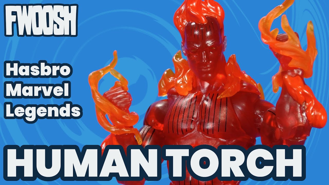 Marvel Legends Human Torch Fantastic Four Retro Johnny Storm Hasbro Action Figure Review