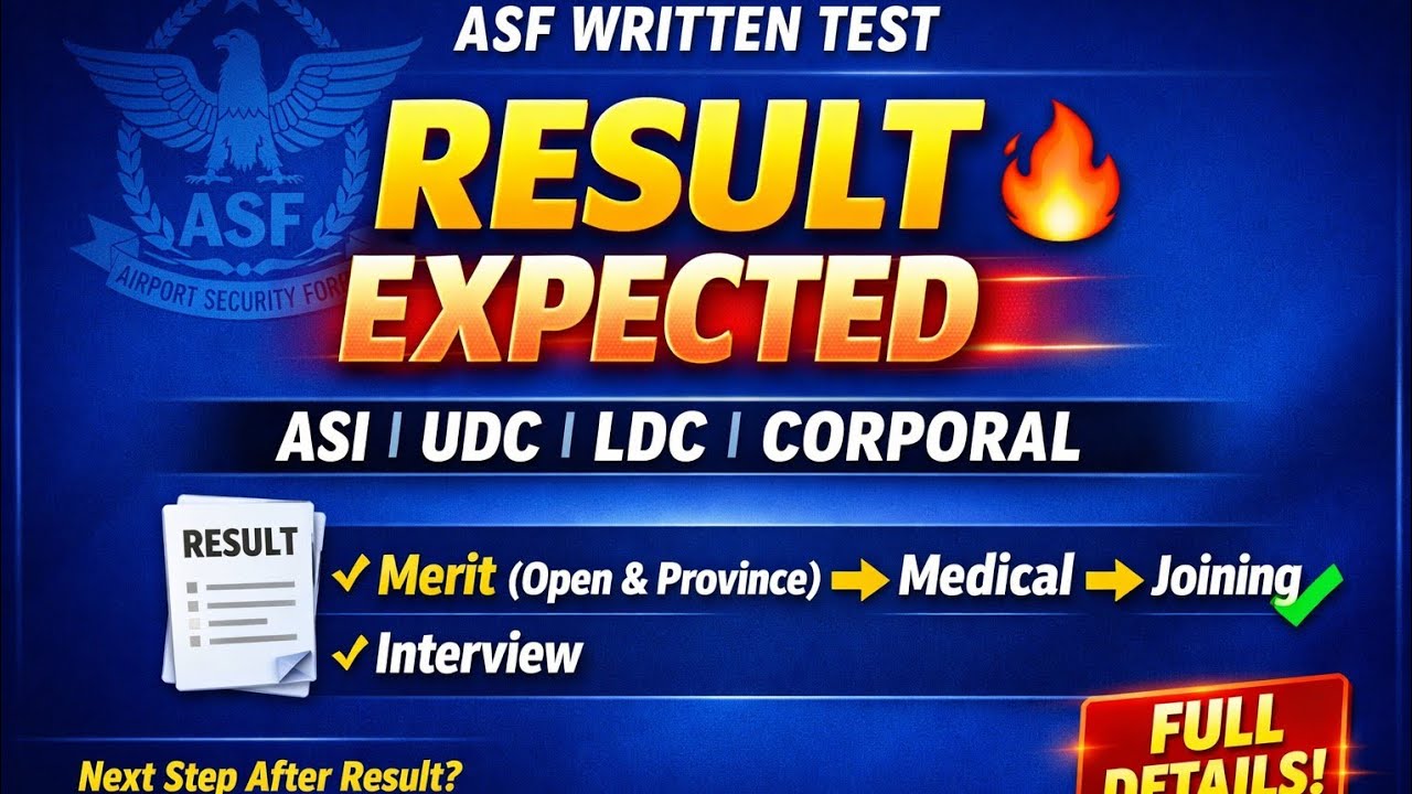 ASF Written Test Result Expected 2026 | ASI UDC LDC Corporal Merit, Interview & Medical Process