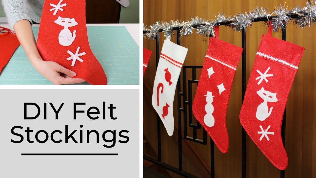 DIY Felt Christmas Stockings | Retro Style Sew or No-Sew