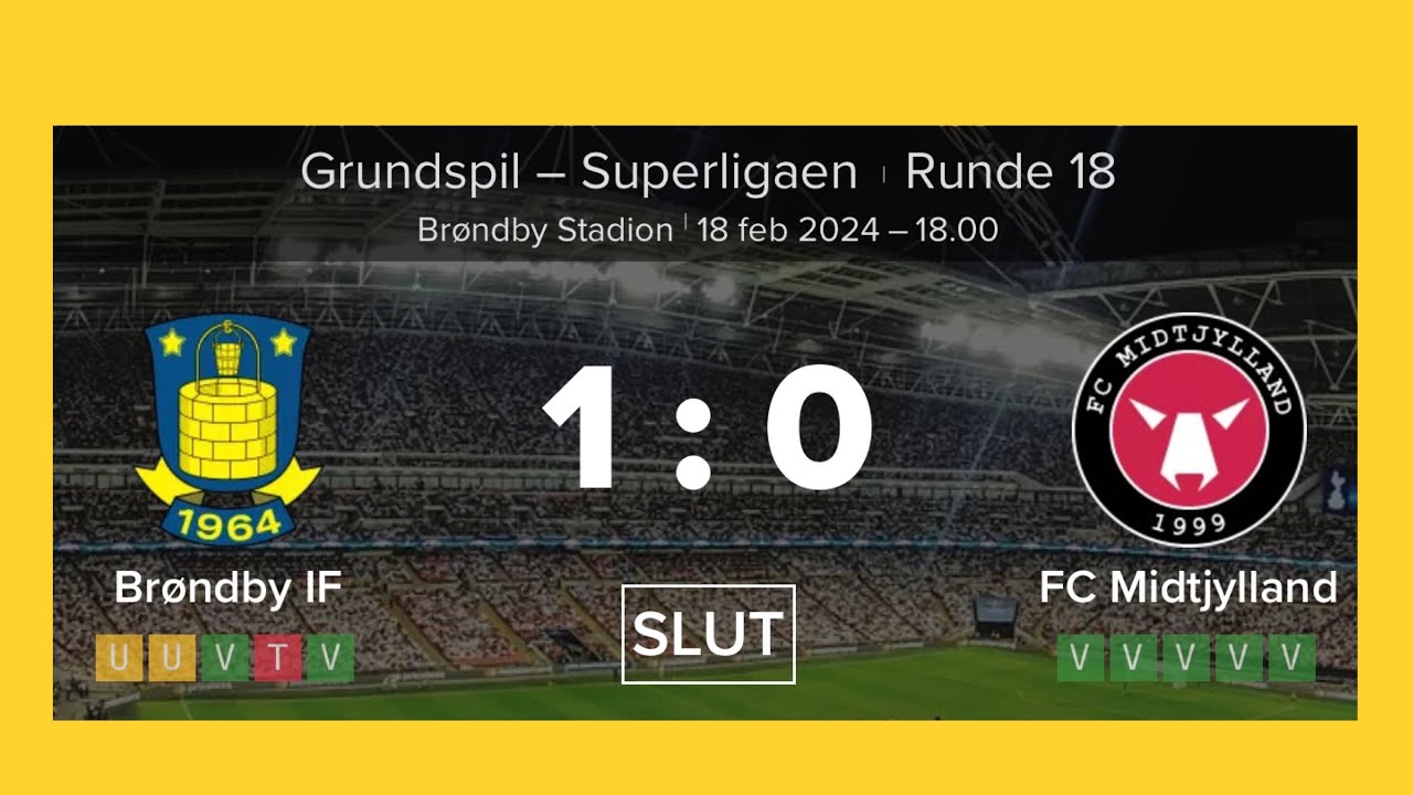 Brondby IF vs FC Midtjylland 1-0 Highlights og Mål