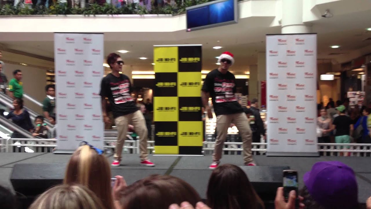 Lenny and John Pearce from Justice Crew - Paramatta Westfields 23/12/11
