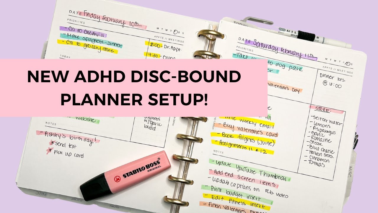 NEW February ADHD Disc-bound Planner Setup!