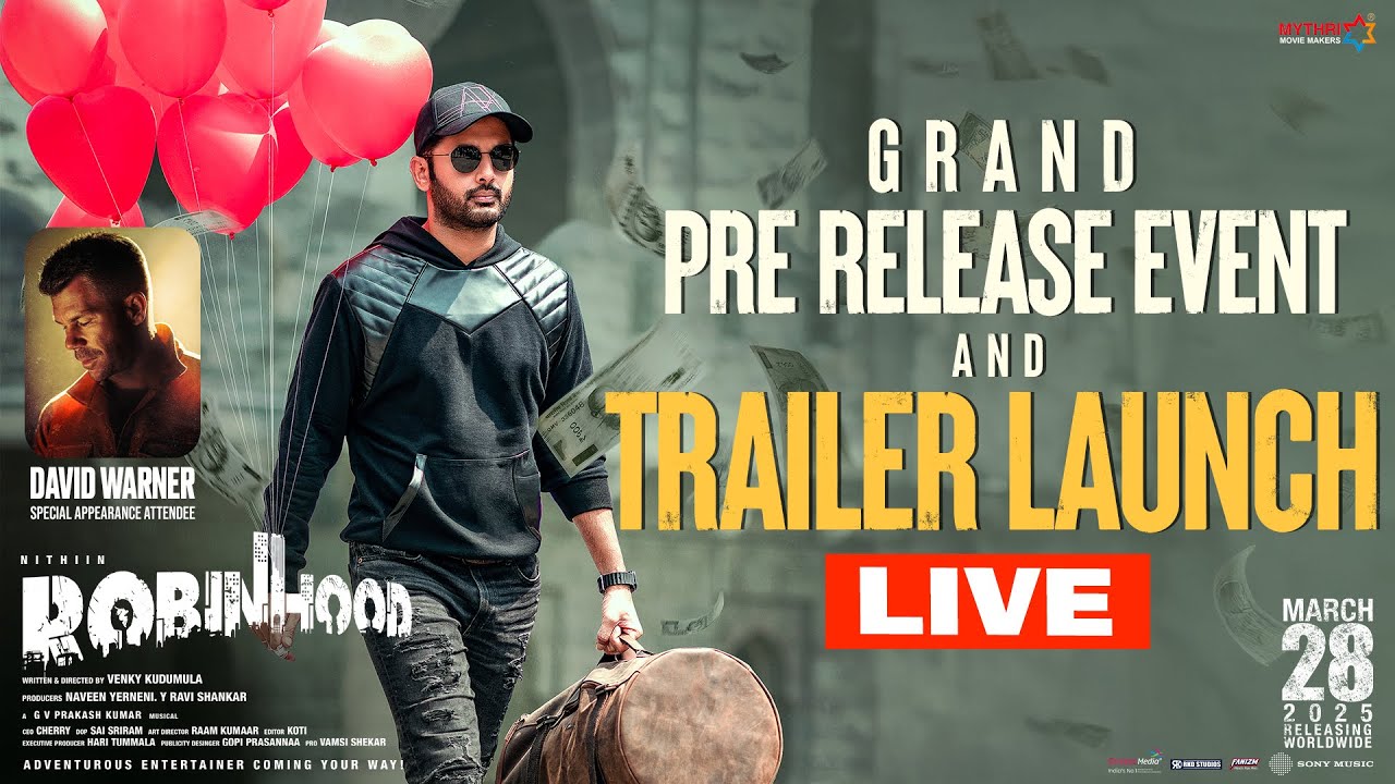 Robinhood Pre Release Event & Trailer Launch LIVE | Nithiin | Sreeleela | Venky | David Warner