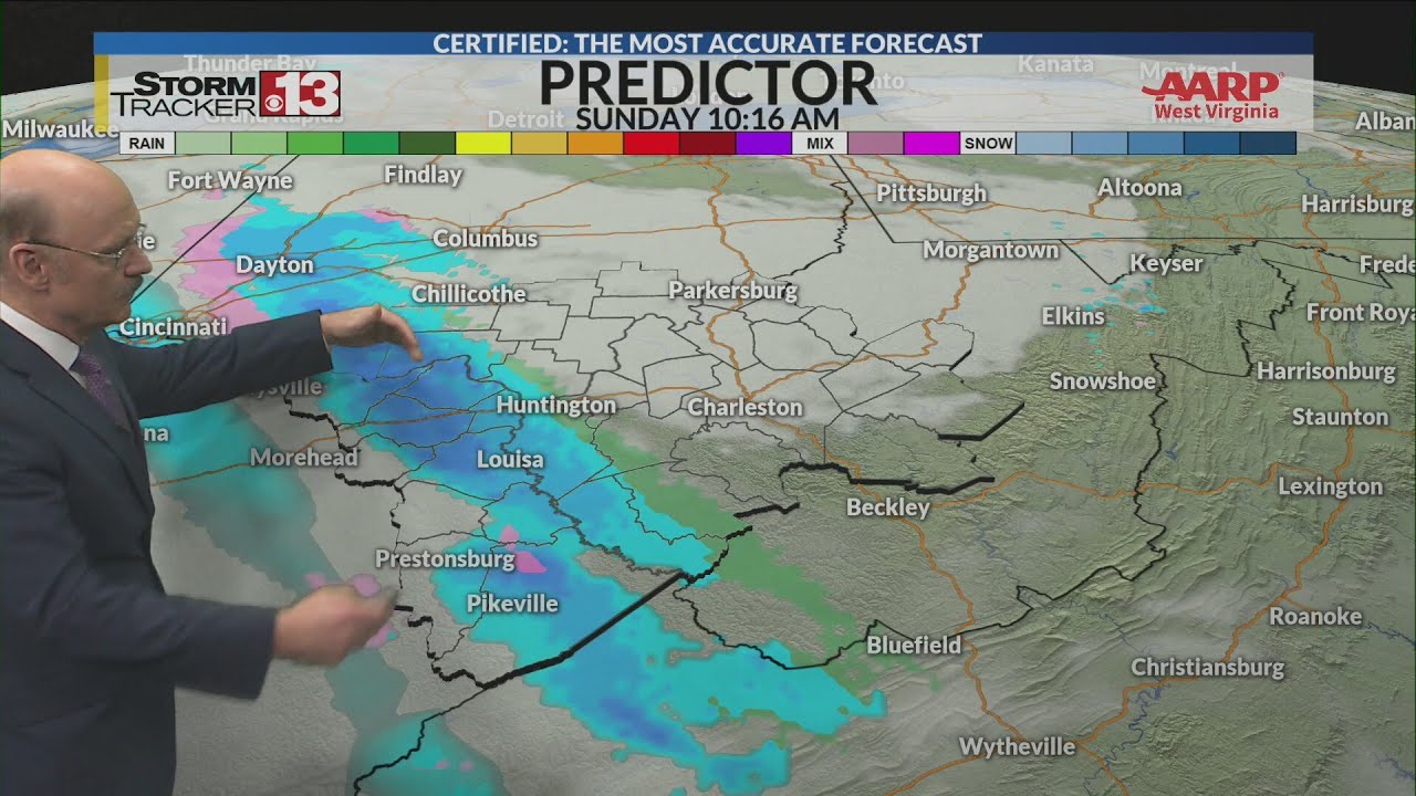 Look for snow covered roads in spots Saturday and Sunday morning
