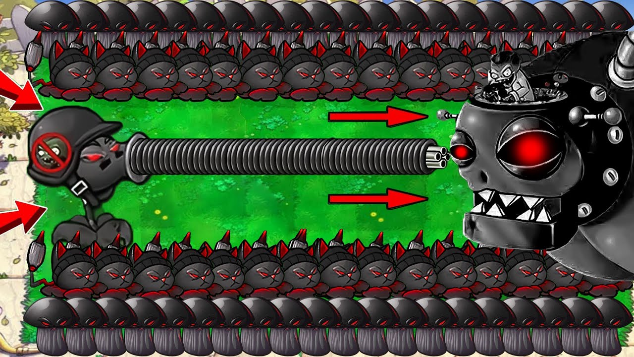 Doom Gatling Pea X Doom Shroom X Doom Cattail vs Dr.Zomboss Giga - Plants vs Zombies Hack