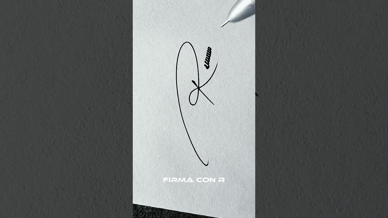 FIRMA SENCILLA Y ELEGANTE  CON R 👌 #firma #firmas