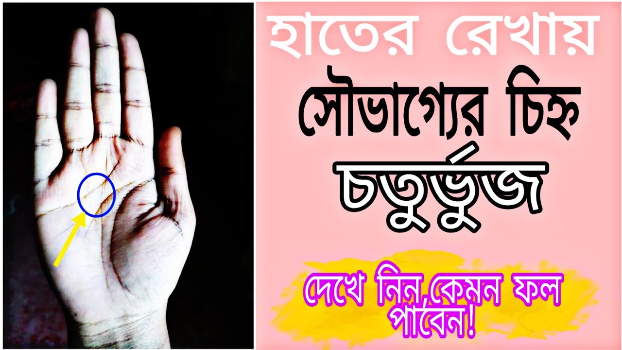 হাতে চতুর্ভুজ চিহ্ন | চতুস্কোন চিহ্ন | Square signs is very lucky || palmistry bengali