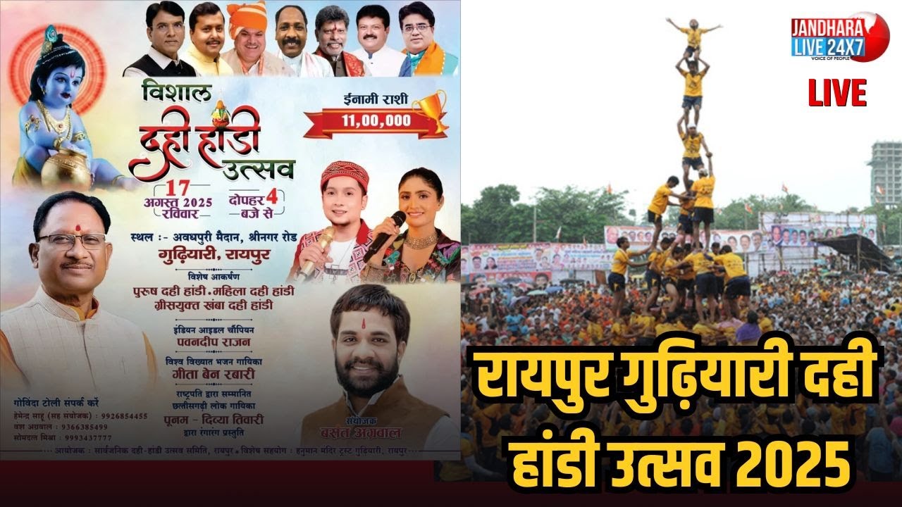 raipur Gudhiyari DAHI HANDI UTSAV 2025 LIVE | रायपुर गुढ़ियारी दही हांडी उत्सव 2025
