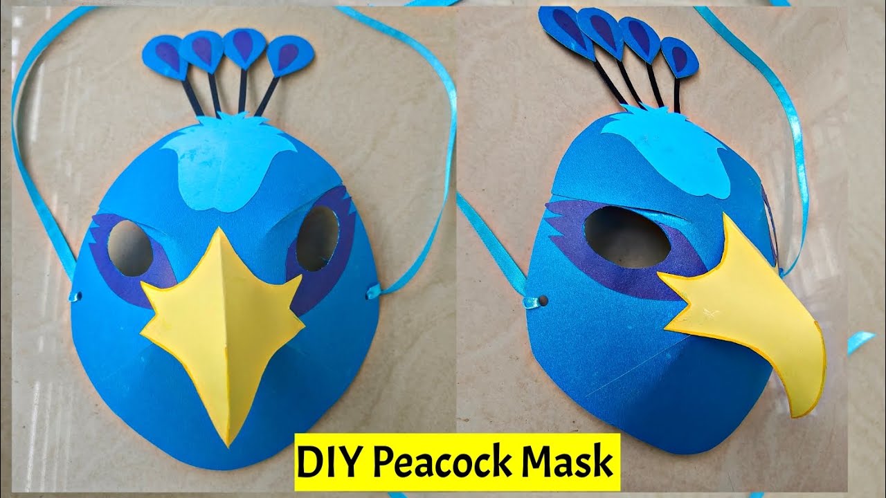 DIY Peacock Mask | How to make a peacock mask for kids | peacock mask in paper