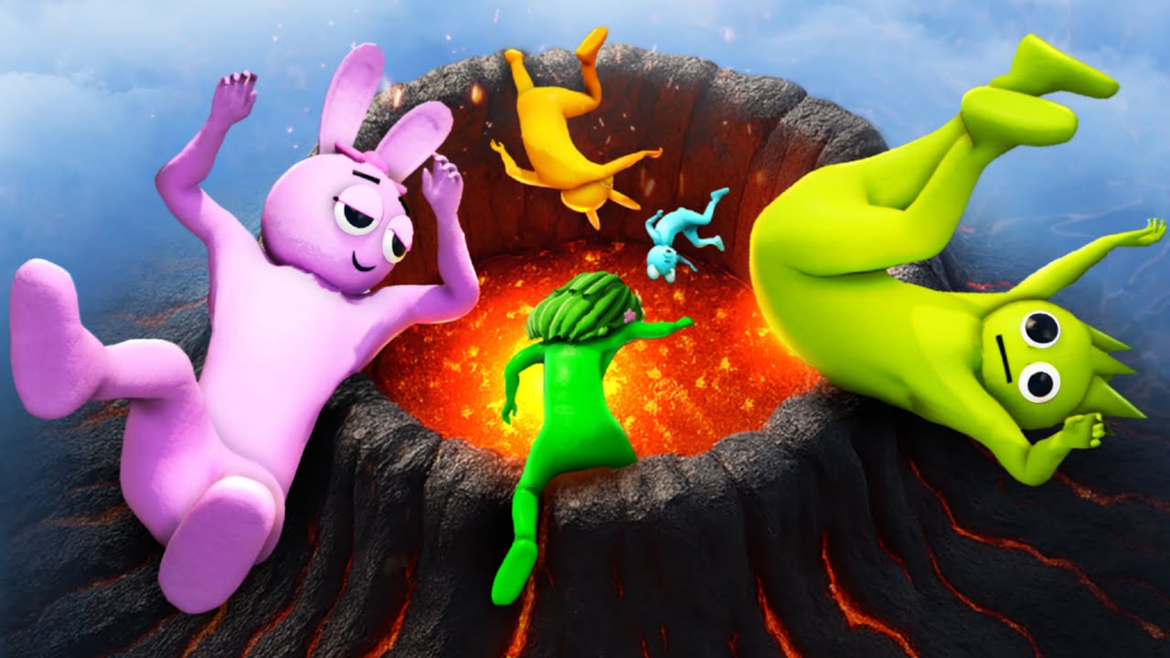 GTA 5 Sprunki Ragdolling into Massive Volcano