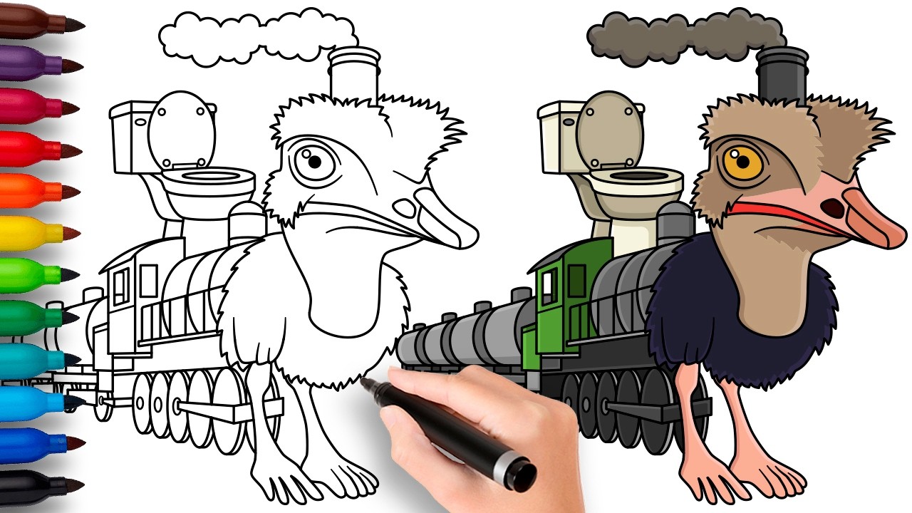 HOW TO DRAW TRENOSTRUZZO TURBO 3000 | Italian Brainrot Animals - Easy Step by Step Drawing
