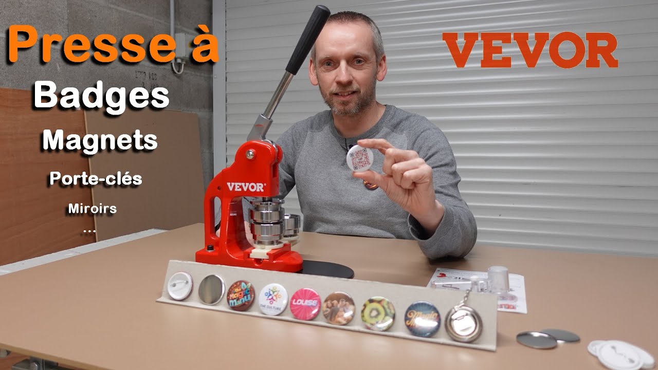 Je crée moi même mes badges avec la presse à badges Vevor