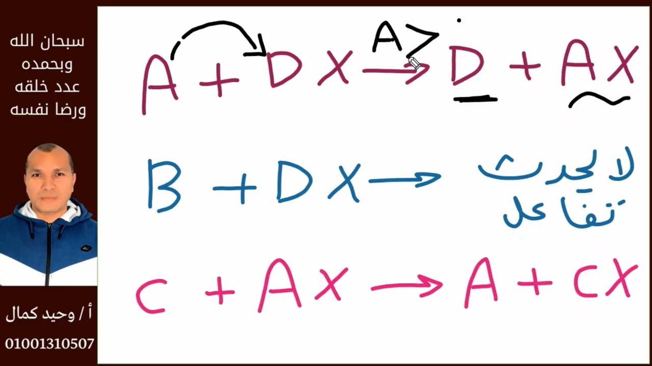 3-  شرح تفاعلات الاحلال ( البسيط - المزدوج ) #استاذ_وحيد_كمال #علوم_ثالثة_اعدادى #تريند