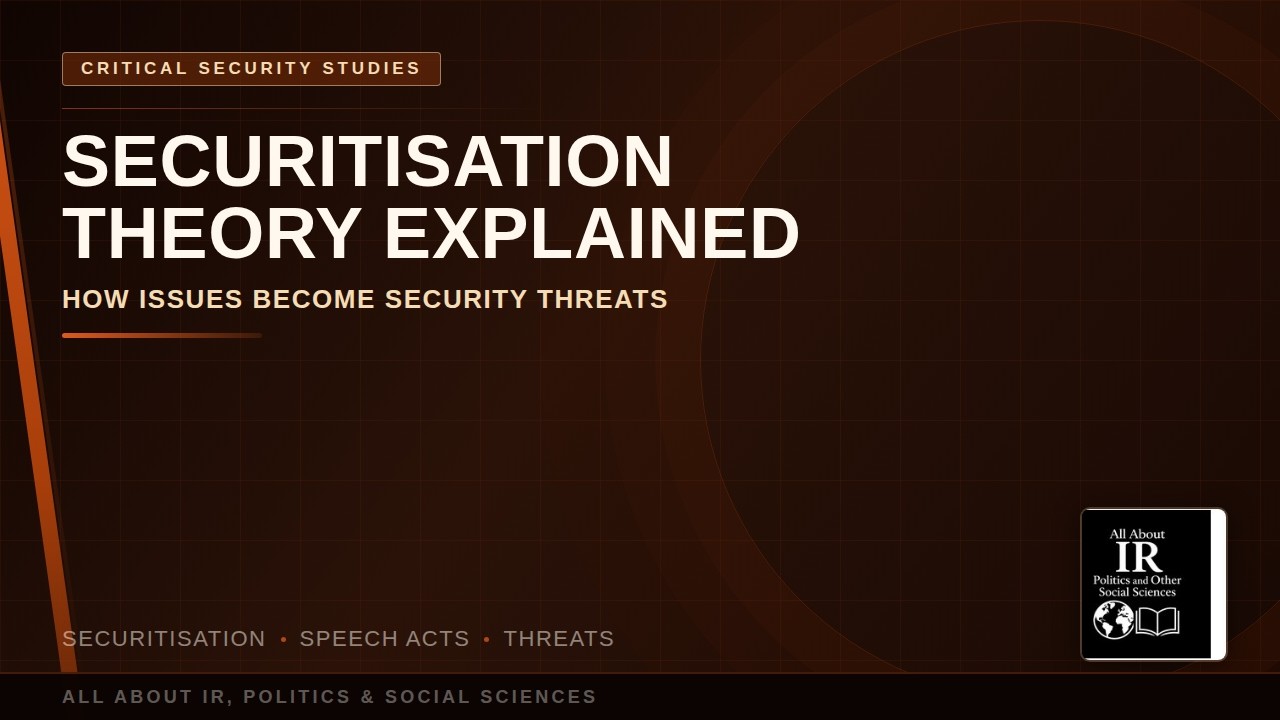 08 Critical Security Studies | Securitisation Theory Explained - How Issues Become Security Threats