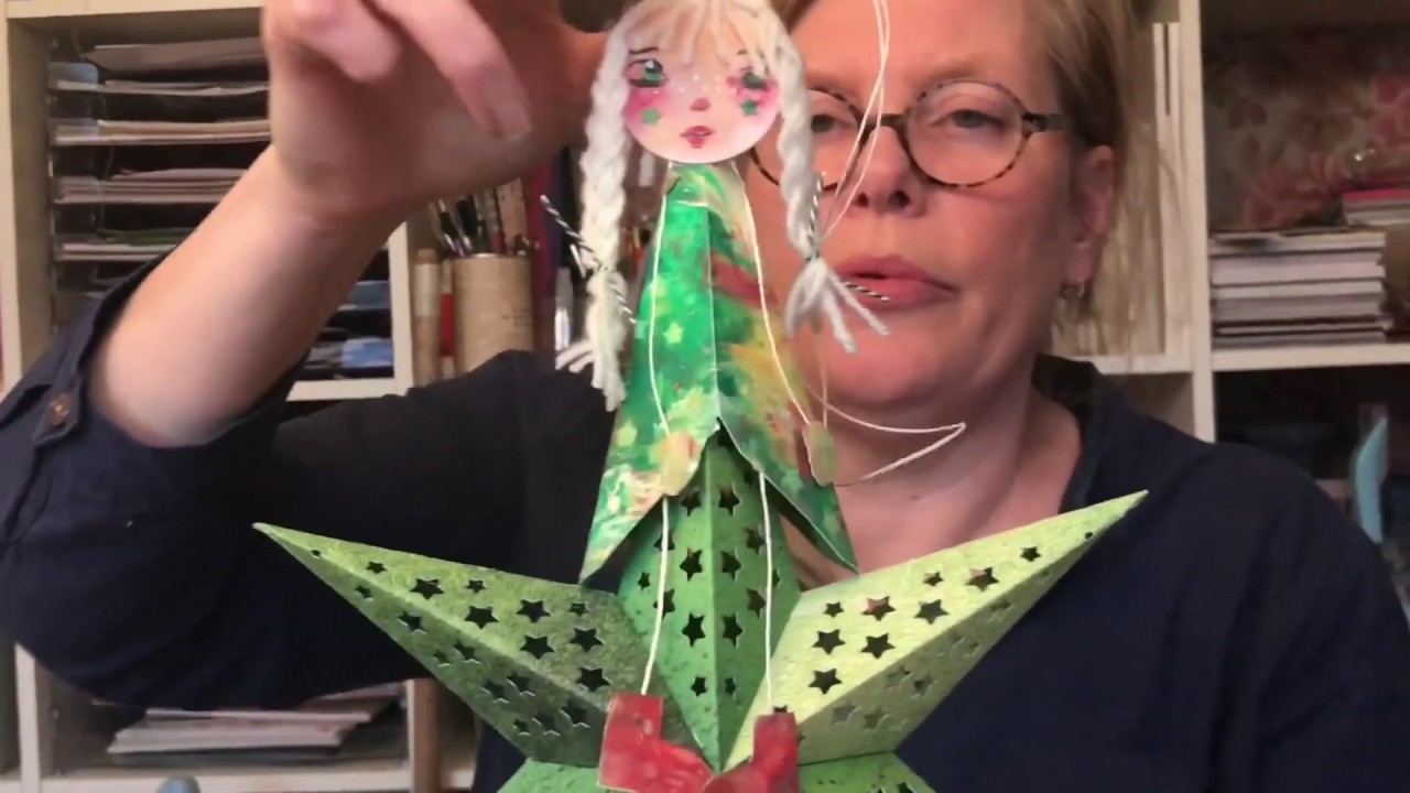 Een leuke decoratie ster met kabouter meisje #creatief met Linda