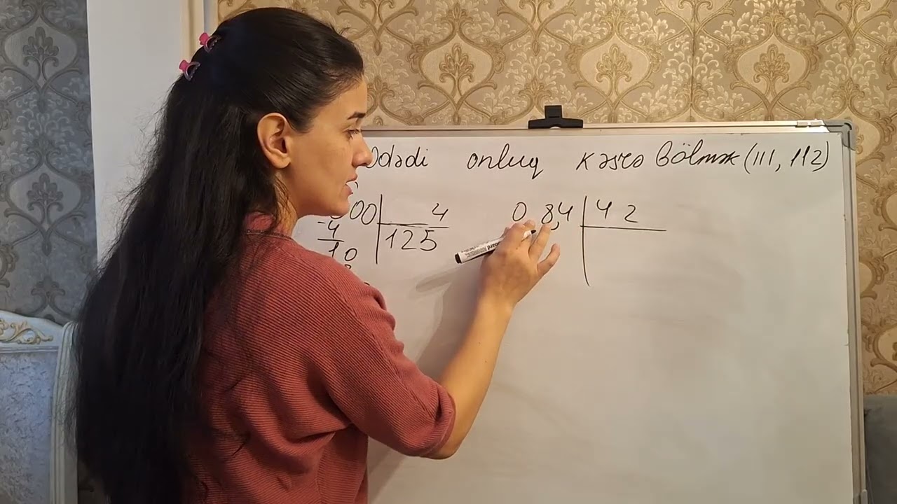 5-ci sinif Riyaziyyat. Səh 111,112. Ədədi onluq kəsrə bölmək.