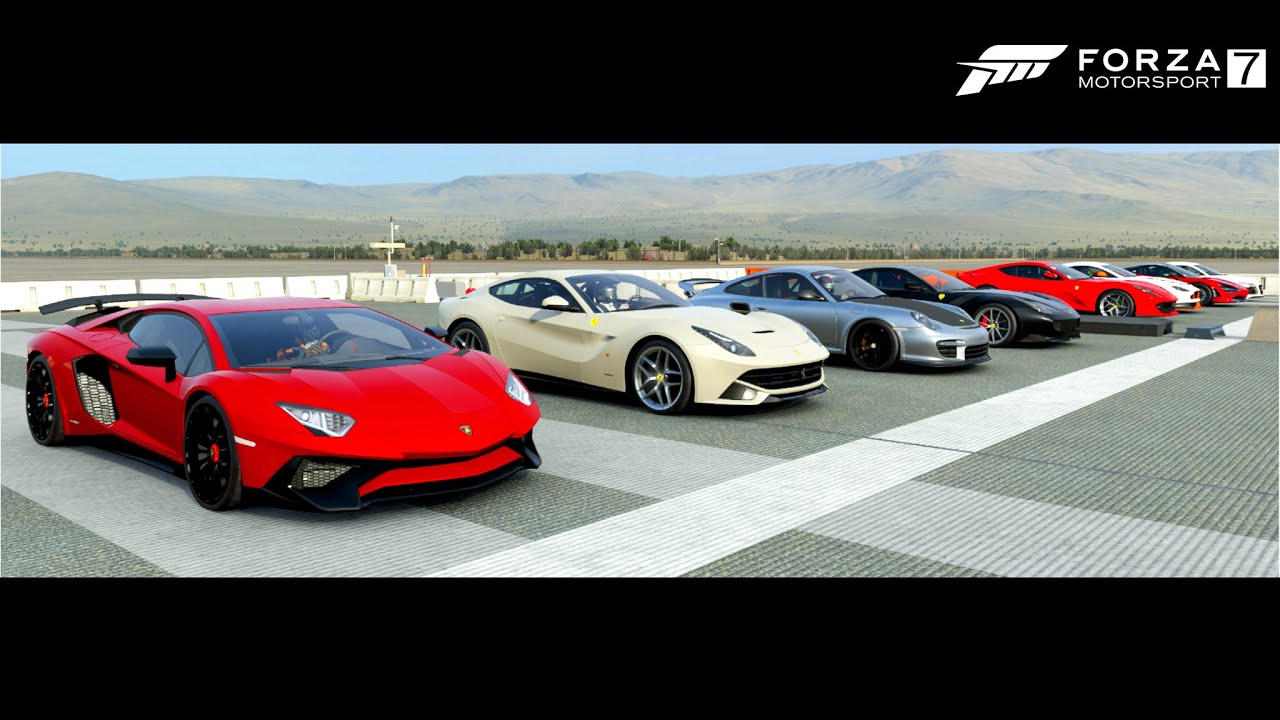 Forza Motorsport 7 - Top 17 World Fastest Supercars Drag Race (All Stock)