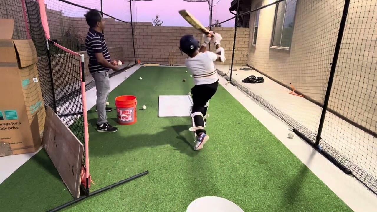 sep-15-2025, vihaan is doing bat swing drill.