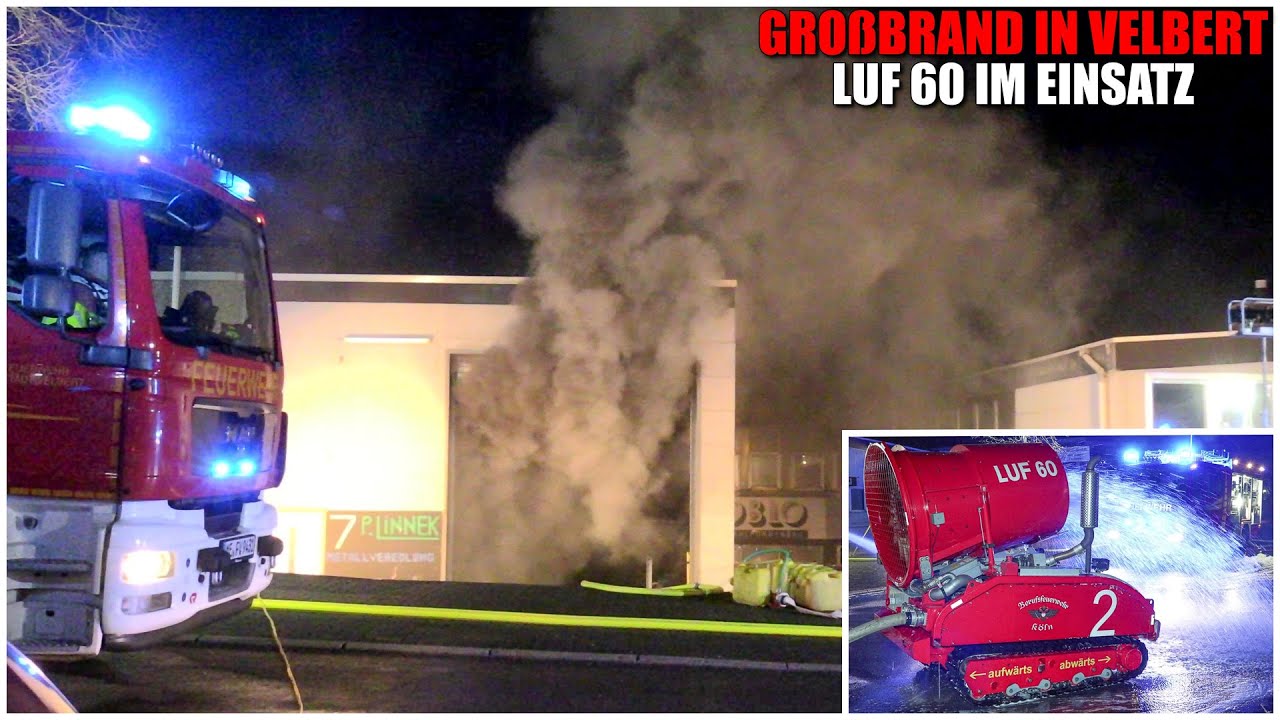 [GROßBRAND ZERSTÖRT GALVANIKBETRIEB!] - Großer Schaumangriff | LUF 60 | Stadtalarm Feuerwehr Velbert