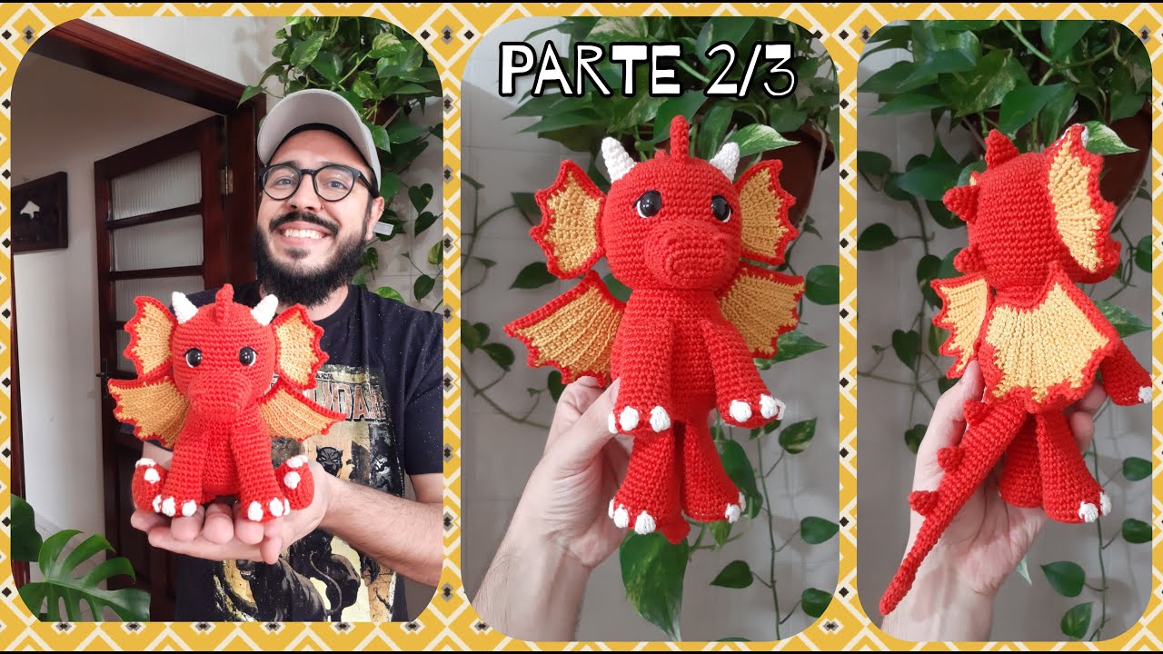 Dragão Amigurumi Passo a Passo - Draco o Dragão - Coleção Bichinhos do Ti 2 ( Parte 2/3 )