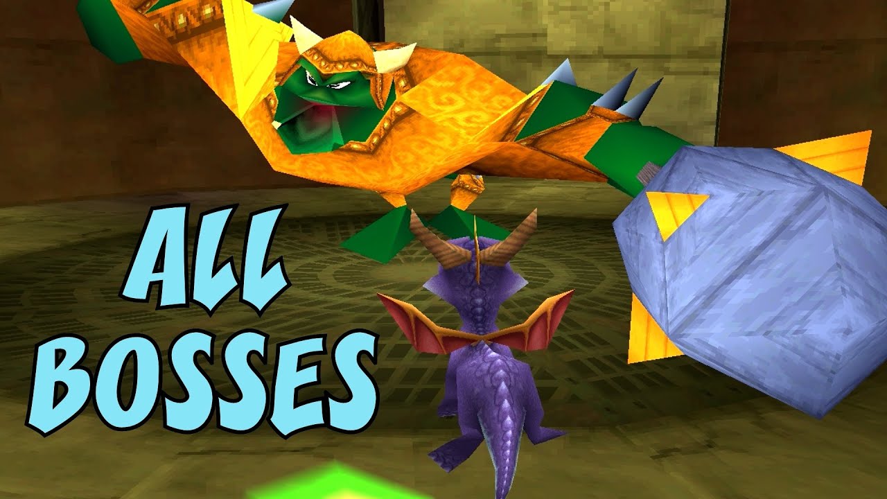 Spyro the Dragon - All Bosses (No Damage)