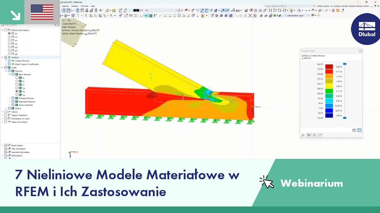 [EN] Webinarium | 7 Nieliniowych Modeli Materiałowych w RFEM i ich Zastosowanie