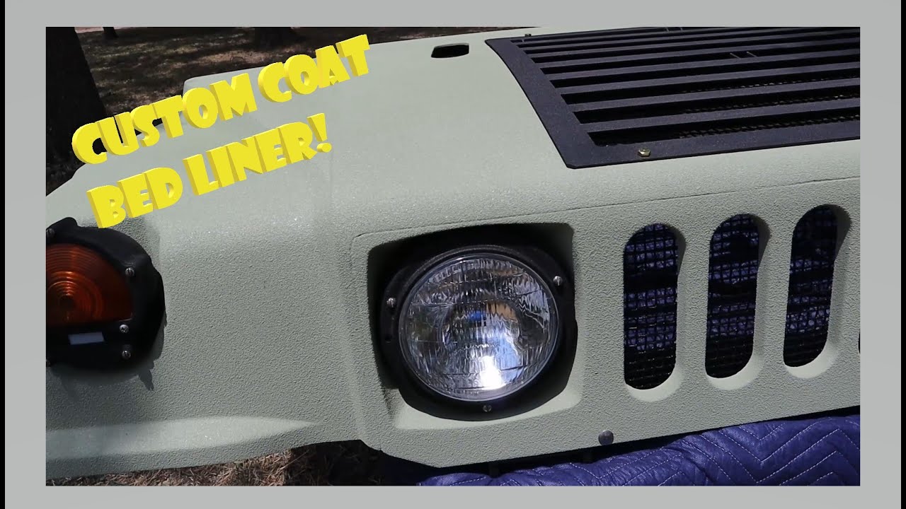 Custom Coat Bed Liner Paint Job *sneak peek - Project Duramax Humvee -  hood complete