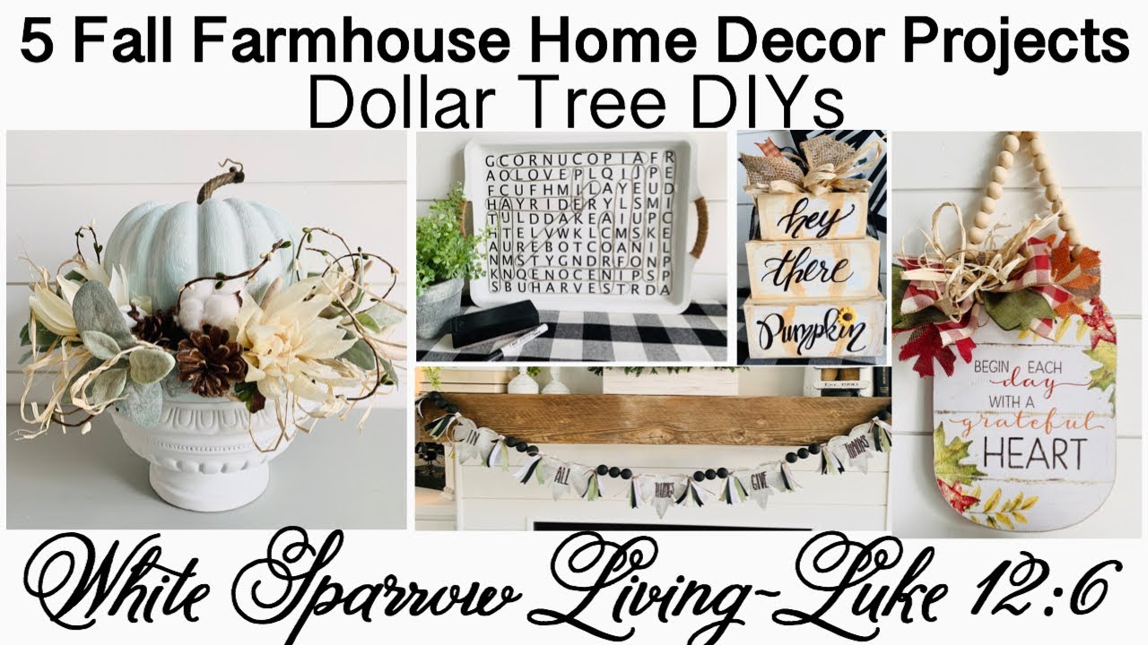 5 HIGH END FALL FARMHOUSE DIYS | DOLLAR TREE DIYS | SUPER CUTIE PATOOTIE QUICK AND EASY PROJECTS