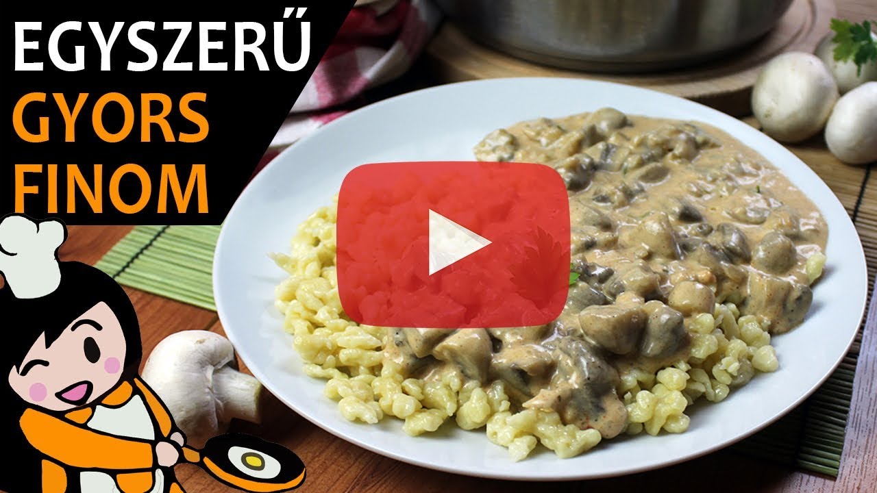 Tejf&ouml;l&ouml;s gombap&ouml;rk&ouml;lt - Recept Vide&oacute;k