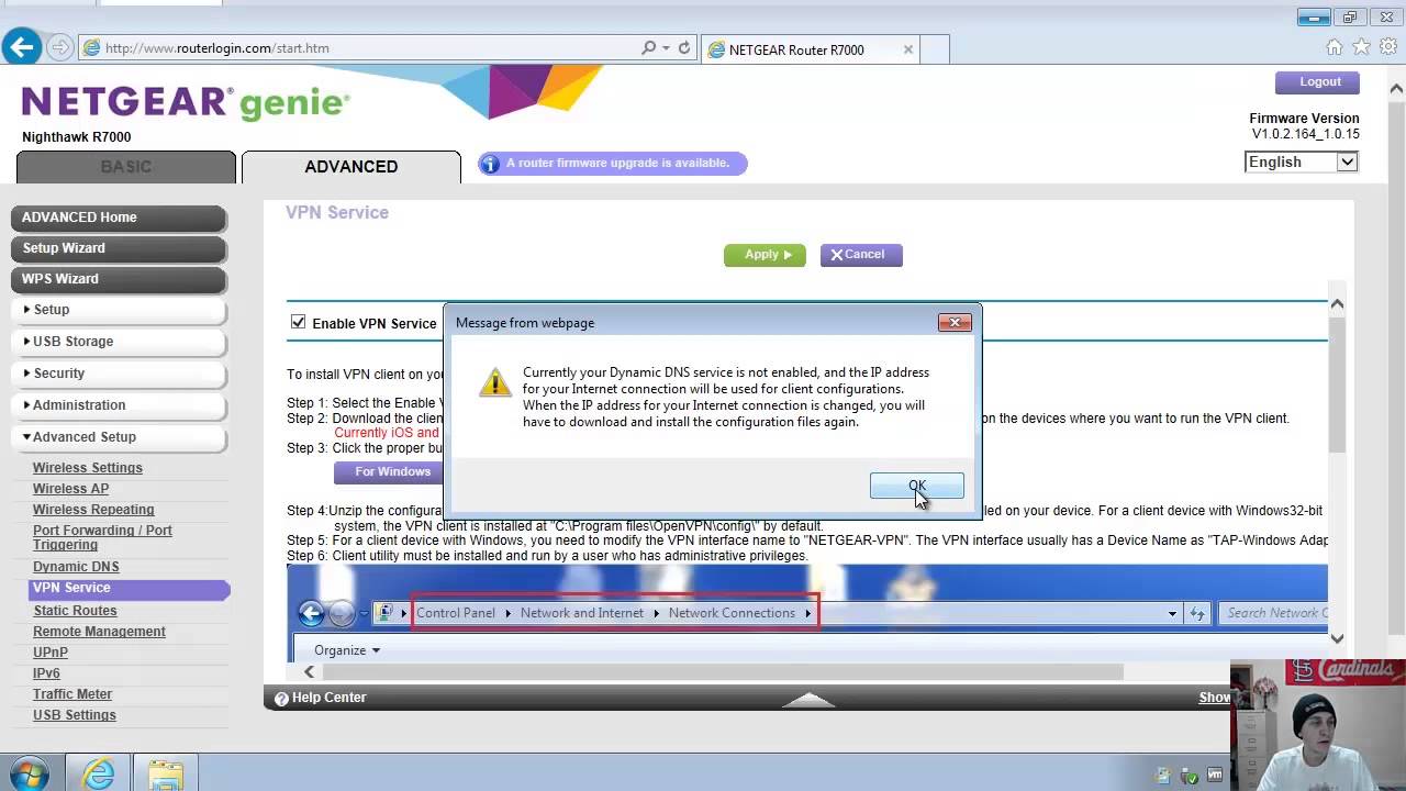 Netgear Nighthawk R7000 VPN Setup Demo
