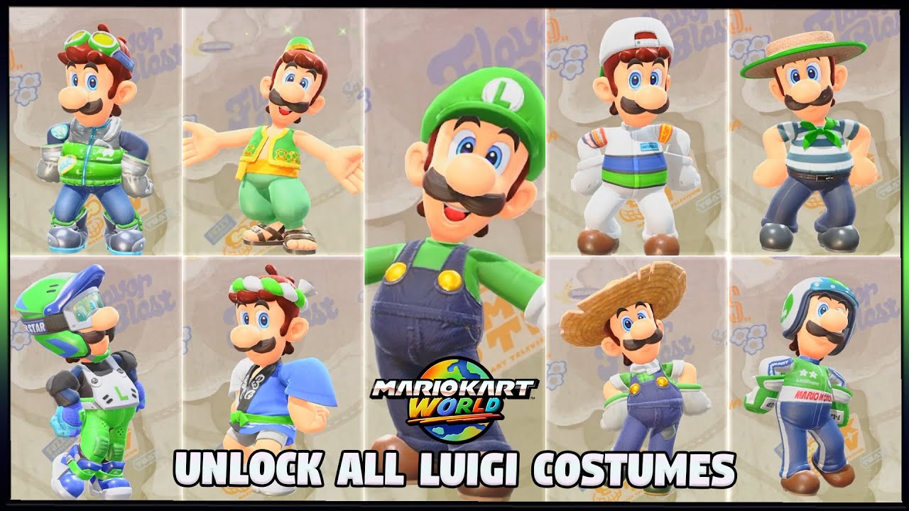 How To Unlock ALL Luigi Costumes in Mario Kart World