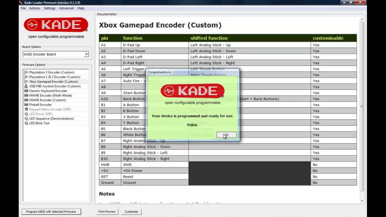 KADE Encoder and Kick Starter Project