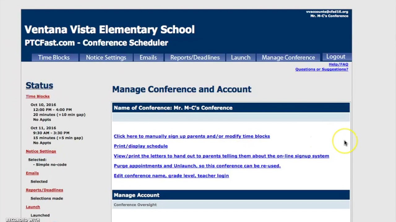 Scheduling Parent Teacher Conferences Using PTCFast