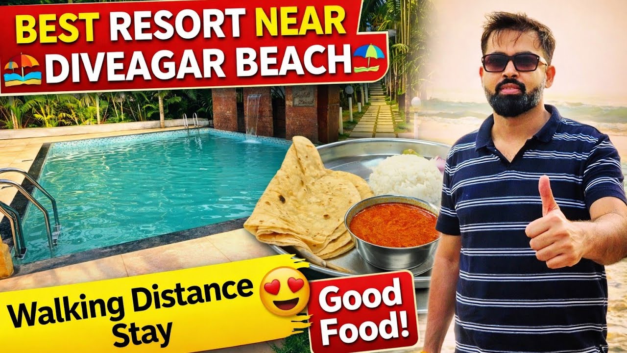 Best Resort Near Diveagar Beach 🏖️ | Walking Distance Stay 😍 | Konkan Diaries | Seashell Resort | 