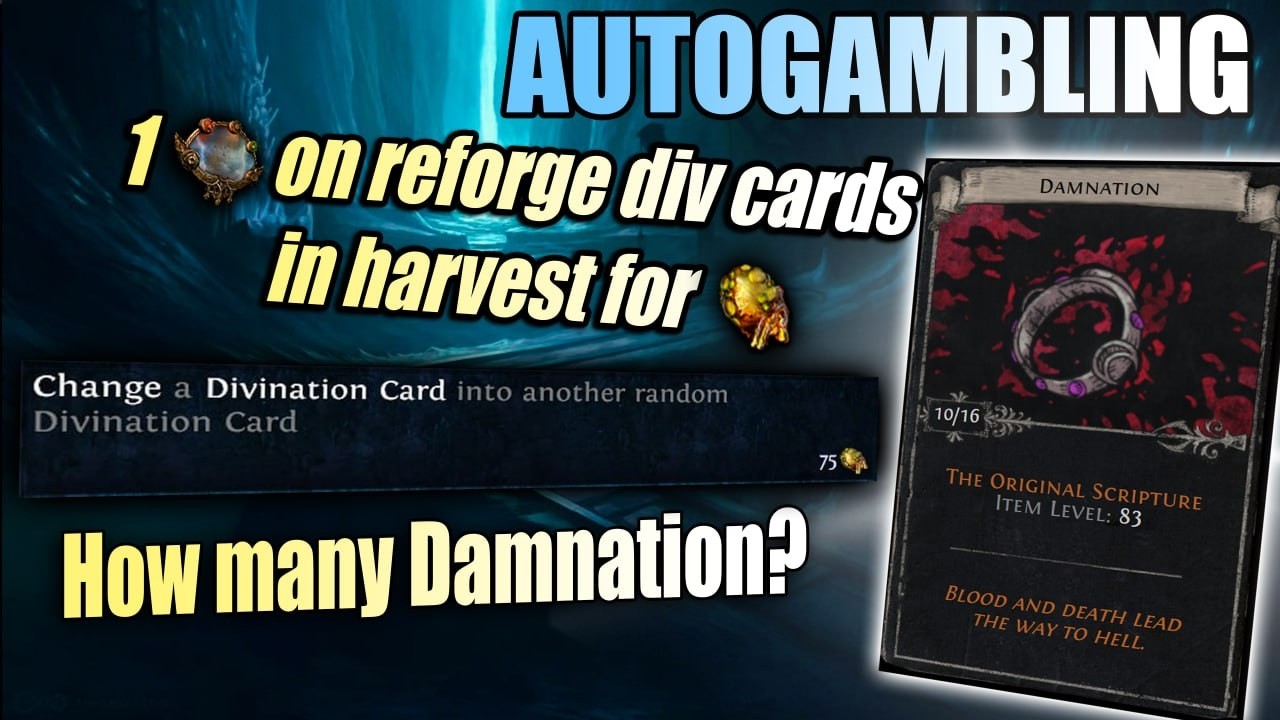 [ASH] 1 Mirror vs Change div cards harvest. Looking for Damnation. PoE 3.28 Mirage