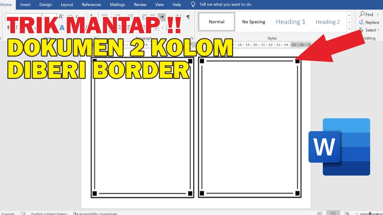 Cara Membuat Border Pada Dokumen Word 2 Kolom