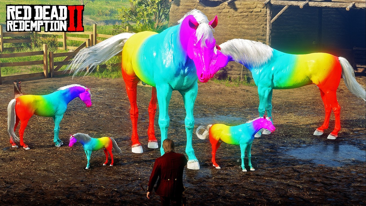 Arthur Tames the Legendary Rainbow Horses at Emerald Ranch | Rare Horse Adventure