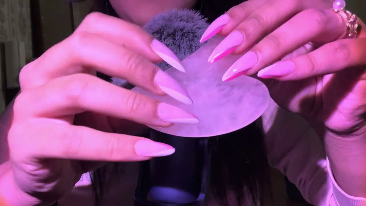 Pink ASMR (nail tapping, scratching, soft pink triggers) 💖🎀✨